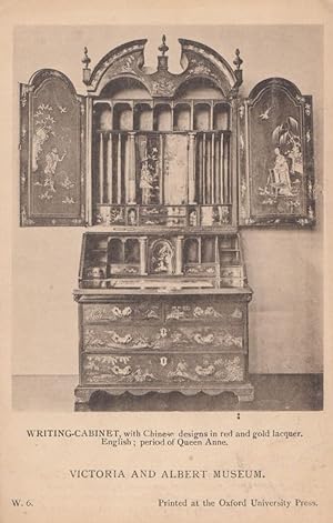 Queen Anne's Chinese Antique Writing Cabinet British Museum Old Postcard