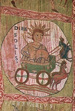 The Sun Chariot Gerona Spanish Cathedral Mural Rare Art Mythology Postcard