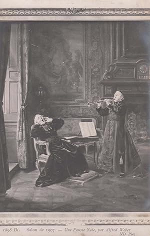 Alfred Weber 1907 Salon Une Fausse Note French Art 1898 Painting Postcard