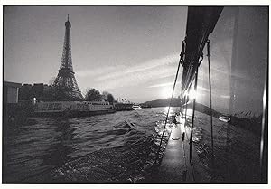 Eiffel Tower Stunning Boat Mirror Reflection Water View Postcard