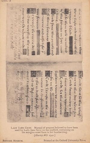 Lady Jane Grey Handwritten Bible Manual Of Prayers Scaffold Book Museum Postcard