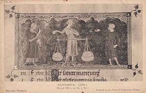 Libra The Scales Medieval Horoscope Painting Antique British Museum Old Postcard
