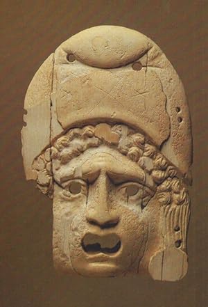 Roman Ivory Battle Plaque Tragic Mask Rome Welsh Museum Postcard