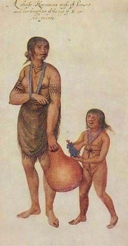 Chiefs Wife Pomeoc John White Child Water Carrier Urn Old Primitive Art Postcard