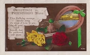 Greetings In Friendships Name Someone Special Antique Postcard