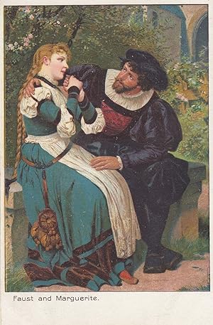 Faust & Marguerite Old Painting Postcard