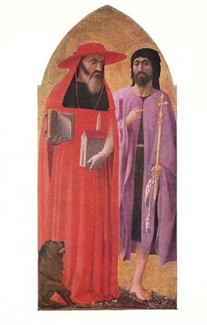 Masolino St John The Baptist & Jerome Art National Gallery Painting Postcard
