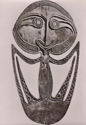 New Guinea Skull Rack Skeleton Papua Old Sculpture Rare Primitive Art Postcard