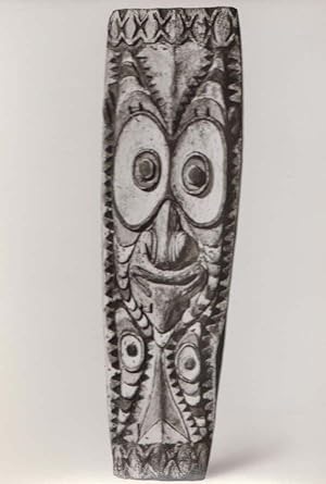 New Guinea Wood Wooden Old Tribe Shield Sculpture Rare Primitive Art Postcard