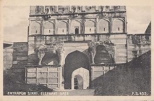 Fathapur Sikri Elephant Gate Antique Indian Postcard816 Antique postcard of Fathapur Sikris Elephant