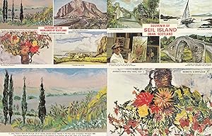Oban Scotland Flowers Seil Island Sea Of Galilee Painting 4x 1970s Postcard s