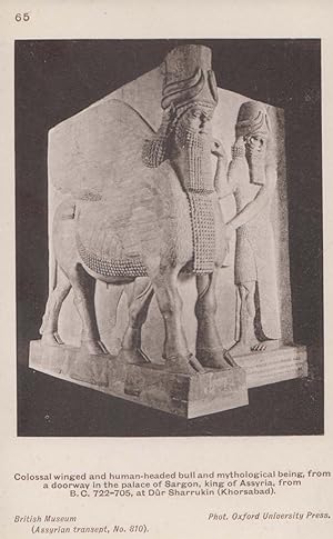 Colossal Winged Beast Sargon Palace King Of Assyria Mythological Old Postcard