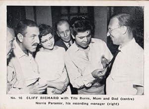 Cliff Richard With Mum Tito Burns Norrie Parmenter Cigarette Photo Trading Card