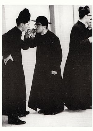 Mario Giacomelli Crazy Mad Chinese Monks Smoking Photo Postcard