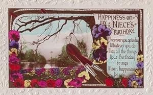 Antique Parker Fountain Pen Pens Writing Nieces Birthday Photo Postcard