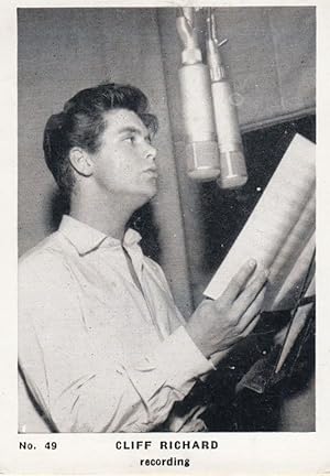 Cliff Richard In The LP Recording Studio Cigarette Photo Vintage Trading Card