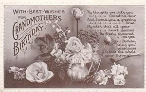 Grandmothers Grandmas Antique Happy Birthday Postcard
