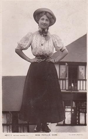 Phyllis Dare Edwardian Actress in Cowboy & Western Outfit Old Postcard
