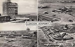 London Airport Runway Roof Gardens 4 Great Multi Views 1960s Real Photo Postcard