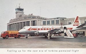 Shell Petrol Research Capital Airlines Airport Fuel Vintage Advertising Postcard