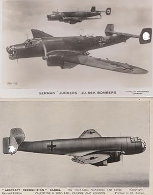 Junkers JU86 German Bomber Real Photo & Aircraft Recognition 2x Postcard s