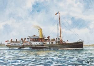 PS Essex Queen Ship Southend Pier Museum Watercolour Painting History Postcard