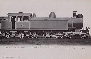 South African Central Railway 260 Locomotive 14 Wheel Antique Train Postcard