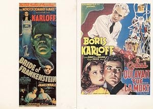 Boris Karloff Qui Avait & Bride Of Frankenstein Film French Art Poster Postcard