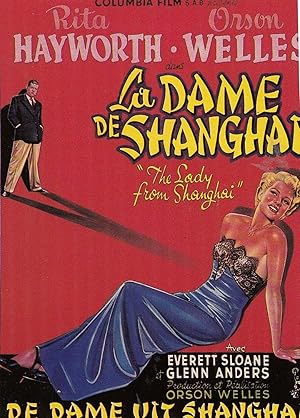 Rita Hayworth La Dame De Shanghai Cinema Poster Art Rare French Postcard