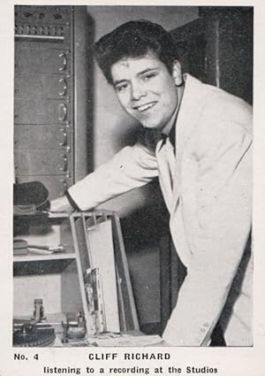 Cliff Richard Listens To LP 45 Record Being Made Cigarette Photo Trading Card