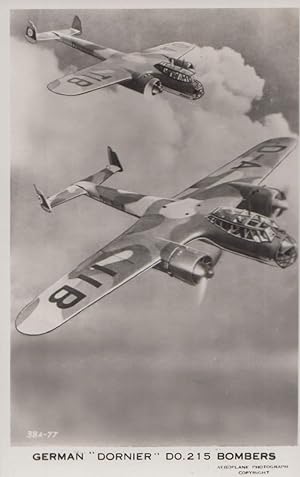 Dornier DO 215 WW2 Bomber Plane with Gnome Rhome Engine Vintage Postcard