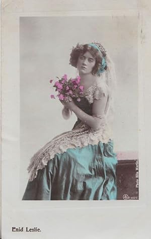 Miss Enid Leslie Actress Antique Postcard