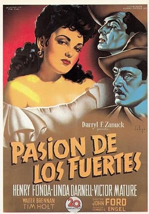 Henry Fonda Pasion De Los Fuertes Film Rare Spanish Cinema Poster Postcard