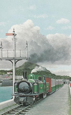 Earl Of Merioneth Leaving Portmadoc Railway Station Welsh Train Painting Postcard