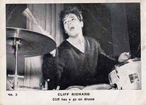 Cliff Richard Has A Go Playing Drums Old Cigarette Photo Trading Card