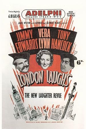 Vera Lynn Tony Hancock Live At London Adelphi 1953 Theatre Poster Postcard