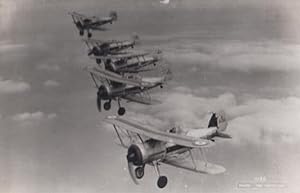 Gloster Gladiators RAF Plane Aircraft Vintage Plain Back Postcard Old Photo