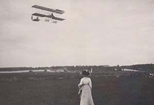 Gustav Blondeau Old Farman Biplane 1910 Glider Flying Aviation Plane Postcard