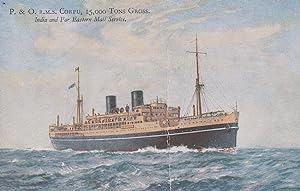 RMS P&O Corfu Ship India Service Antique Postcard