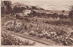Falmouth Queen Mary Gardens Cornwall Birds Eye Aerial 1930s Postcard