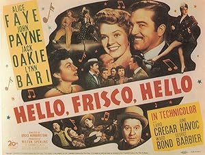 Hello Frisco Alice Faye John Payne Rare American Cinema Art Poster Postcard