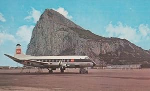 BEA Plane at Gibraltar Airport Vintage Postcard