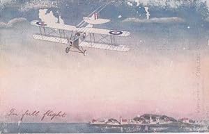 Tucks Aviation Plane Manoeuvre In Full Flight Glider Antique Aviation Postcard