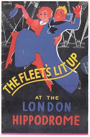 The Fleets Lit Up Military Sailor 1939 WW2 Play London Hippodrome Theatre Poster Postcard