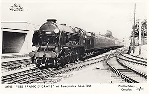 Sir Francis Drake Train at Boscombe Station in 1953 Postcard