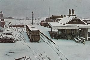 Tywyn Wharf Station in Disaster Snow Weather during 1970s Welsh Wales Postcard