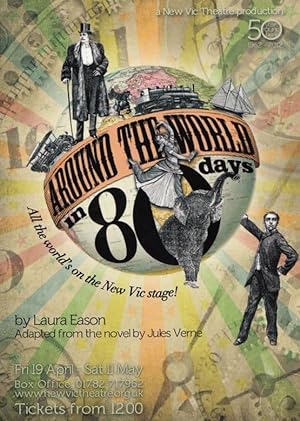 Around The World In 80 Days Jules Verne Theatre Gala Poster Postcard Type Card
