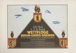 Julius Klinger Wettfluge 1913 Berlin Planet Verlag Poster German Postcard