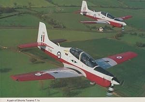 Shorts Tucano T.1s from Central Flying School RAF Scampton Plane Photo Postcard