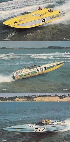Unowot YellowDrama Macho Speedboat Powerboat Champion 3 Postcard